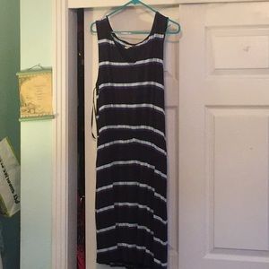 Navy blue with blue pink and dark blue stripes